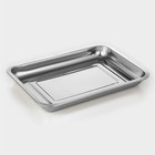 Противень, 36×27×4 см, нержавеющая сталь, хромированный - Фото 1