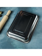 Противень, 36×27×4 см, нержавеющая сталь, хромированный - Фото 7