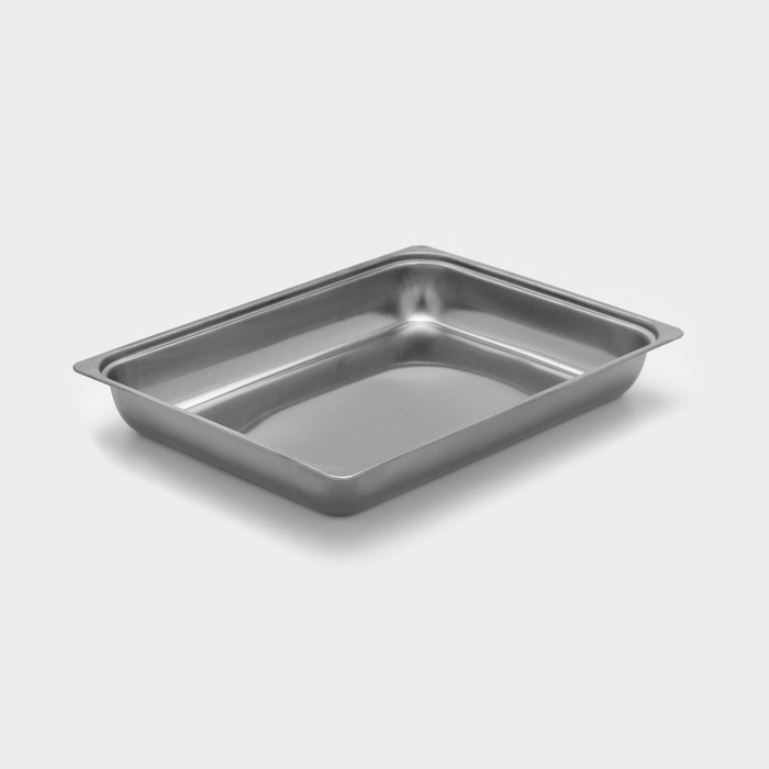Противень, 3.8 л, 39.5×29×5.5 см, нержавеющая сталь, хромированный - Фото 1