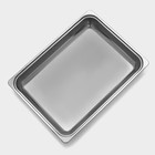 Противень, 3.8 л, 39.5×29×5.5 см, нержавеющая сталь, хромированный - Фото 2