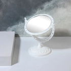 Зеркало настольное «Круг», двустороннее, с увеличением, d зеркальной поверхности 9.5 см, белое - Фото 3