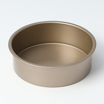 Форма для выпечки Доляна «Круг. Рэнди», 21.5×6.5 см, съёмное дно, антипригарное покрытие, цвет золотой