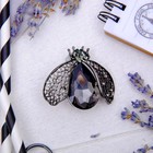 Брошь «Муха» ажурные крылья, цвет серый в сером металле - Фото 1