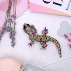 Брошь «Ящер» магический, цветная в черненом серебре - Фото 1