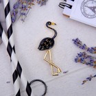 Брошь «Фламинго» с красивым крылом, цвет черный в золоте - Фото 1