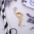 Брошь «Фламинго» с красивым крылом, цвет черный в золоте - Фото 3