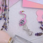 Брошь «Фламинго» с красивым крылом, цвет бело-розовый - Фото 1