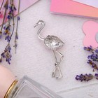 Брошь «Фламинго» с красивым крылом, цвет бело-розовый - Фото 3