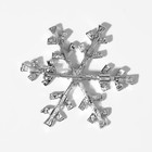Брошь новогодняя "Снежинка" малая, цвет радужный в серебре - Фото 3