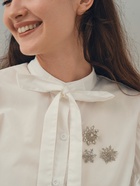 Брошь новогодняя «Снежинка» малая, радужная в серебре - Фото 6