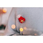 Брошь «Новогодняя» шапочка тёплая, цвет красный - Фото 4