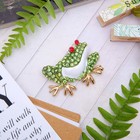 Брошь «Лягушка» пузатая, цвет бело-зелёный в золоте - Фото 1