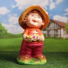 Садовая фигура "Мальчик с цветком средний", 23х25х47см, МИКС - Фото 4