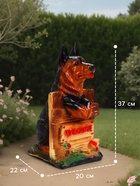 Садовая фигура из гипса «Овчарка на заборе», 20×22×37 см - Фото 2