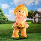 Садовая фигура "Девочка с цветами средняя" 25х23х49см - Фото 1