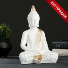 Фигура "Будда малый" 16х9х23см бело-золотая - фото 8400591