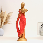 Фигура "Девушка с букетом" бронза/красный, 20х15х56см - Фото 2