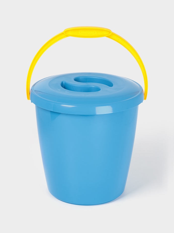 Ведро с крышкой и мерной шкалой, 10 л, d=27.3 см, h=28.7 см, МИКС - Фото 1