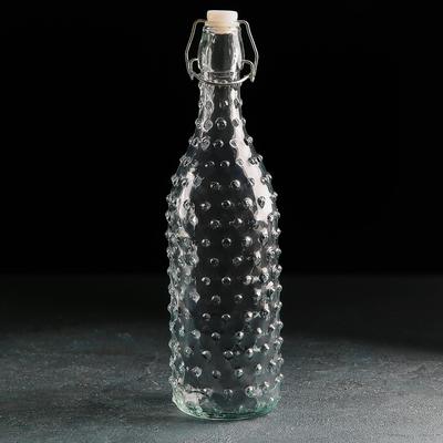 Бутыль стеклянная для соусов и масла с бугельным замком «Ризотто», 1 л, 8×8×30 см