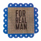 Коробка для печенья, кондитерская упаковка с PVC крышкой, For real man, 18 х 18 х 3 см - Фото 3