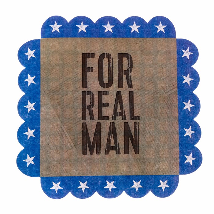 Коробка кондитерская с PVC-крышкой For real man, 18 х 18 х 3 см - фото 1883381225