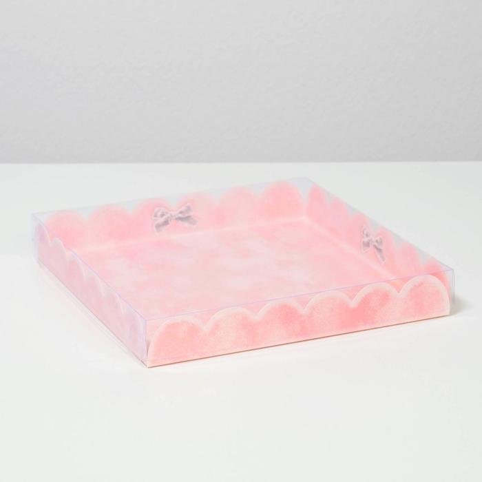 Коробка для кондитерских изделий с PVC-крышкой «Тебе», 21 × 21 × 3 см - Фото 1
