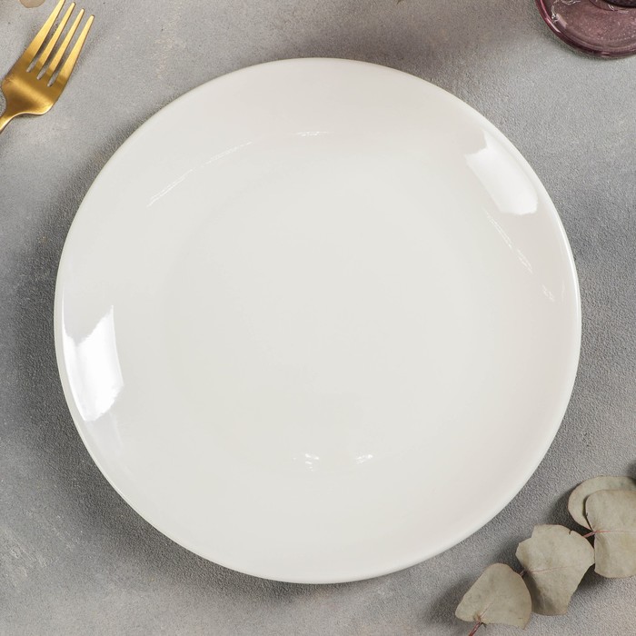 Тарелка фарфоровая обеденная Доляна White Label, d=25 см, цвет белый - фото 1908394600