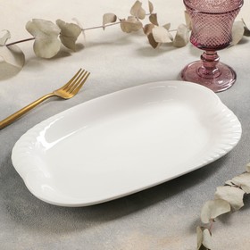 Блюдо фарфоровое прямоугольное White Label, 30×19 см, цвет белый