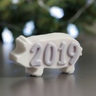 Мыло фигурное "Свинюшка 2019" белый с фиолетовым 95гр - Фото 1