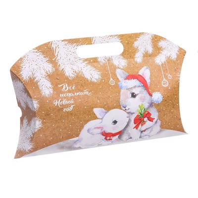 Коробка подарочная «Зайчики», 34 × 28.5 × 7.5 см