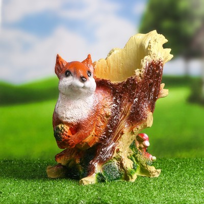 Декоративное кашпо из гипса «Белка в дупле», 26×23×13 см