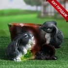 Фигурное кашпо "Два зайца" 20х23х17см - фото 9719963