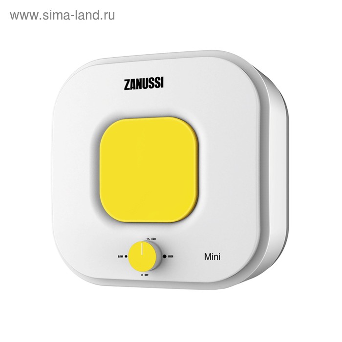 Водонагреватель Zanussi ZWH/S 10 Mini U, 10 л, 2 кВт, накопительный, белый/желтый - Фото 1