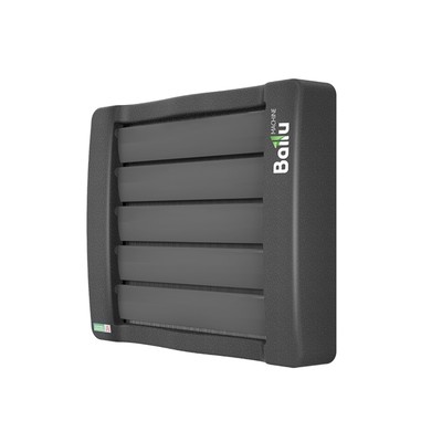 Тепловентилятор водяной Ballu BHP-W3-20-S, настенный, 24.55 кВт, 3200 м³/ч, 3 режима, чёрный