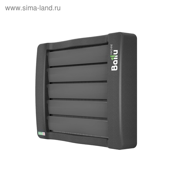 Тепловентилятор водяной Ballu BHP-W3-20-S, настенный, 24.55 кВт, 3200 м³/ч, 3 режима, чёрный - Фото 1