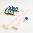 Набор игровой «Крокет. Четыре калитки», 2 молотка 65 см, 2 шарика, ворота 4 штуки, клин 8 шт. - Фото 2