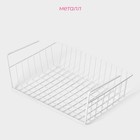 Корзина сетчатая навесная на полку Доляна, 40×25.5×14 см, белая - Фото 2