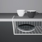 Корзина сетчатая навесная на полку Доляна, 40×25.5×14 см, белая - Фото 3