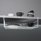 Корзина сетчатая навесная на полку Доляна, 40×25.5×14 см, белая - Фото 4