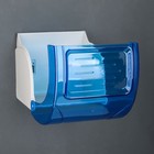 Держатель для туалетной бумаги пластиковый, без втулки 14×13.8×13 см, цвет синий с белым - Фото 3