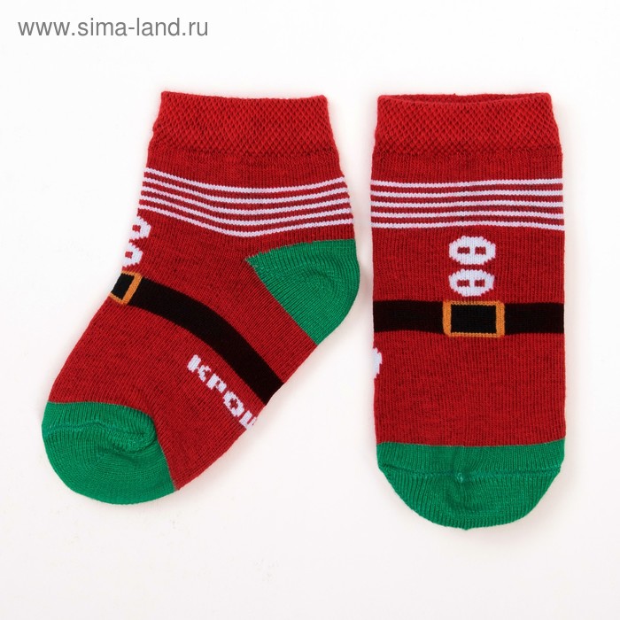 Носки Крошка Я "Санта" 8-10 см, 100% хлопок - Фото 1