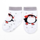 Набор Крошка Я: носки 2шт "Пингвин и Мишка", белый/серый, 8-10 см - Фото 4