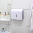 Диспенсер для бумажных полотенец в листах, пластик, 21.5×9×26.5 см, белый - Фото 3