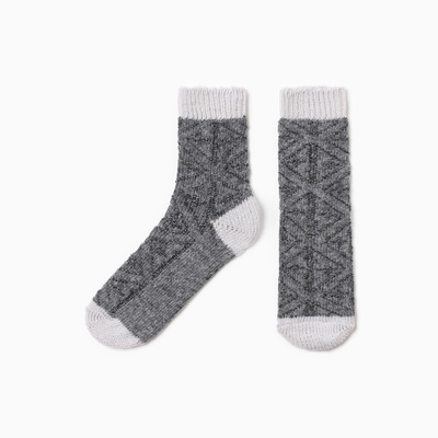 Носки детские шерстяные «Фактурная вязка», серые, размер 22