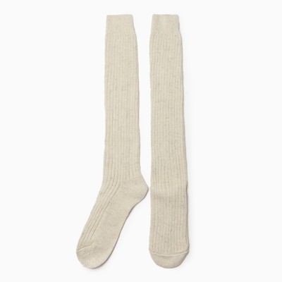 Гольфы женские шерстяные "Рубчик" цвет белый, р-р 25