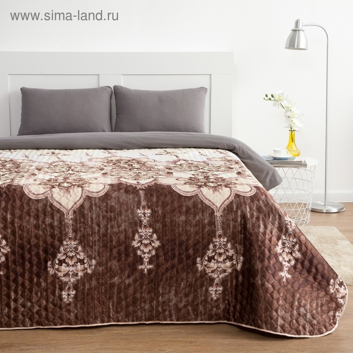 Покрывало «Этель» шёлк 1.5 сп. Восточный узор 150×220 см, искусственный шёлк 100% п/э - Фото 1