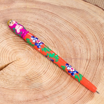 Ручка пишущая деревянная «Матрёшка», 1.5×16 см, МИКС