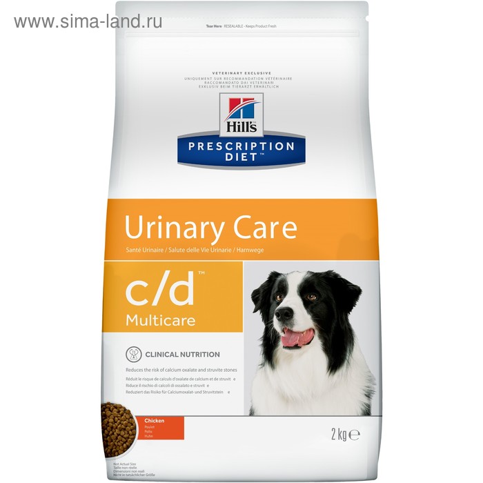 Сухой корм Hill's PD c/d multicare Urinary Care для собак, профилактика МКБ, 2 кг - Фото 1