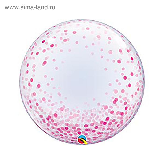 Шар фольгированный 24" "Розовое конфетти", круг - Фото 1