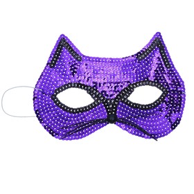 Карнавальная маска «Кошечка», с пайетками, цвет фиолетовый